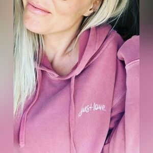 🔥 Sand & Stone "Just Love" Dusty Rose Lightweight Hoodie